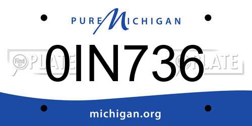 0IN736 Michigan License Plate