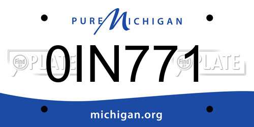 0IN771 Michigan License Plate