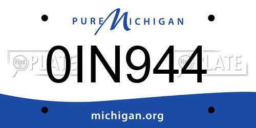 0IN944 Michigan License Plate