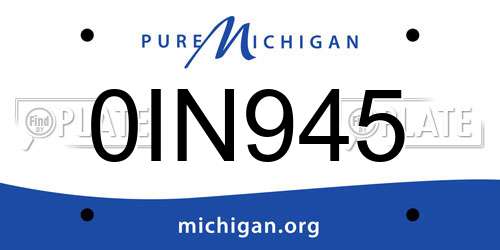 0IN945 Michigan License Plate