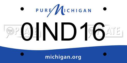 0IND16 Michigan License Plate