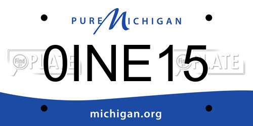 0INE15 Michigan License Plate