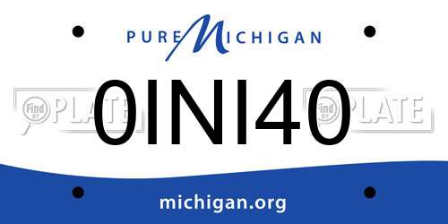 0INI40 Michigan License Plate
