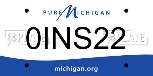 0INS22 Michigan License Plate