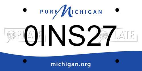 0INS27 Michigan License Plate