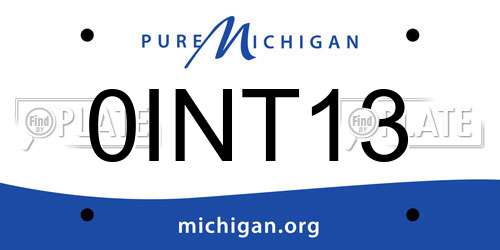 0INT13 Michigan License Plate