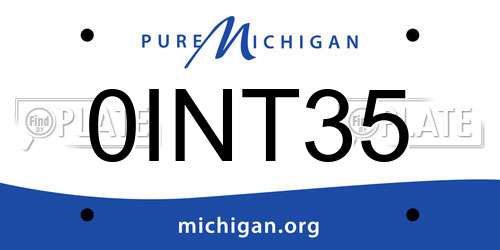 0INT35 Michigan License Plate