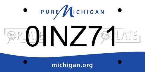 0INZ71 Michigan License Plate