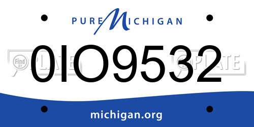 0IO9532 Michigan License Plate