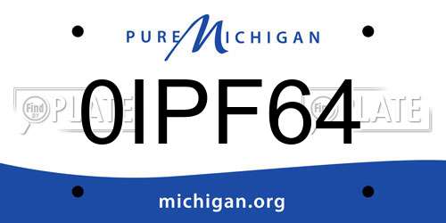 0IPF64 Michigan License Plate