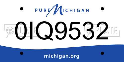 0IQ9532 Michigan License Plate