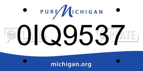 0IQ9537 Michigan License Plate
