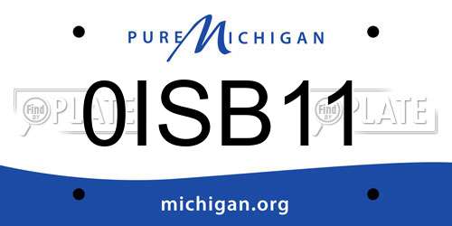 0ISB11 Michigan License Plate