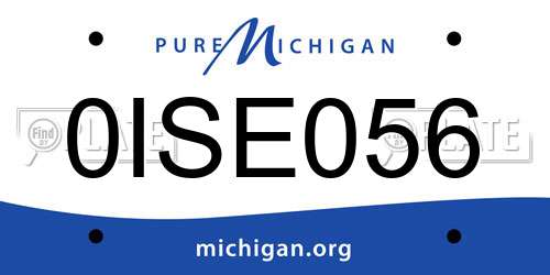0ISE056 Michigan License Plate