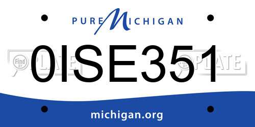 0ISE351 Michigan License Plate