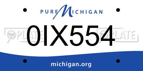 0IX554 Michigan License Plate