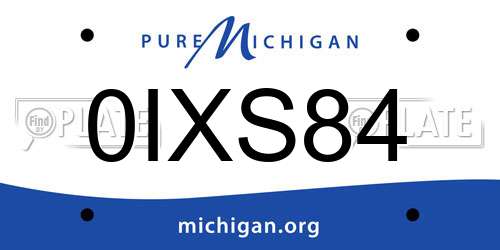 0IXS84 Michigan License Plate