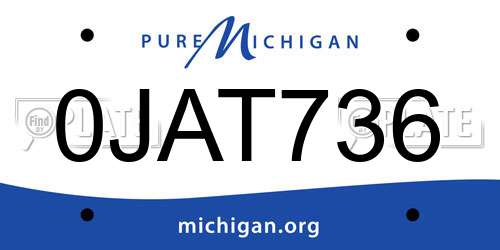 0JAT736 Michigan License Plate