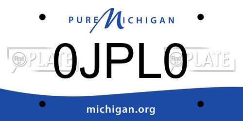 0JPL0 Michigan License Plate