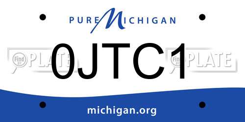 0JTC1 Michigan License Plate