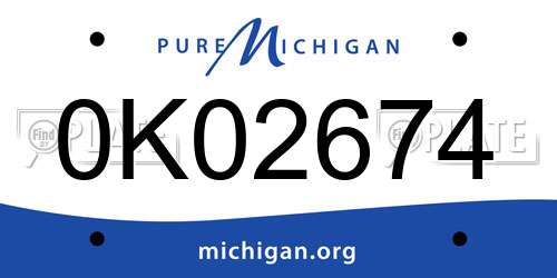 0K02674 Michigan License Plate