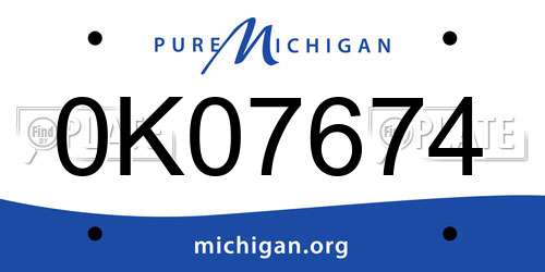 0K07674 Michigan License Plate