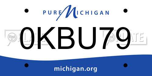 0KBU79 Michigan License Plate