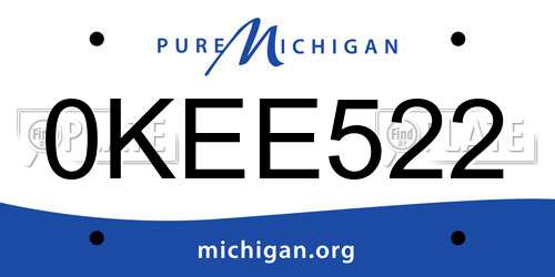 0KEE522 Michigan License Plate