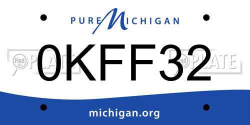 0KFF32 Michigan License Plate