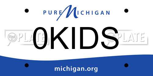 0KIDS Michigan License Plate