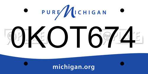 0KOT674 Michigan License Plate
