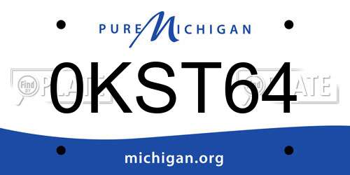 0KST64 Michigan License Plate