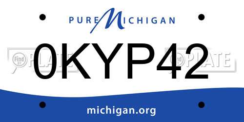 0KYP42 Michigan License Plate