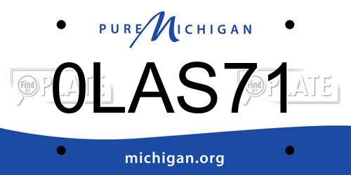 0LAS71 Michigan License Plate