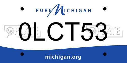 0LCT53 Michigan License Plate