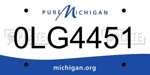 0LG4451 Michigan License Plate