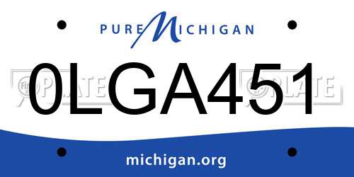 0LGA451 Michigan License Plate