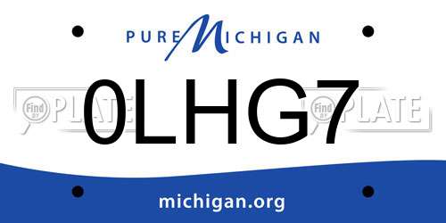 0LHG7 Michigan License Plate