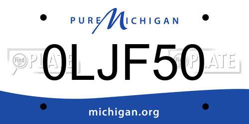 0LJF50 Michigan License Plate
