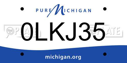 0LKJ35 Michigan License Plate