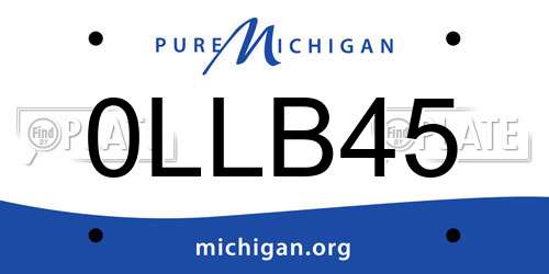 0LLB45 Michigan License Plate