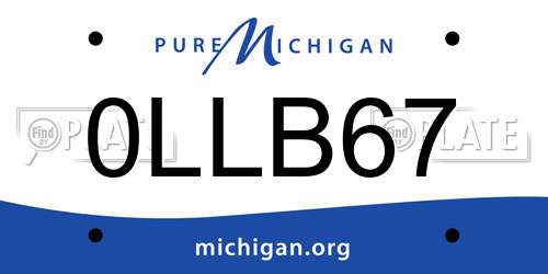 0LLB67 Michigan License Plate