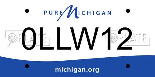0LLW12 Michigan License Plate