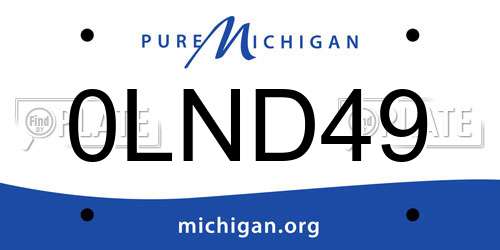 0LND49 Michigan License Plate