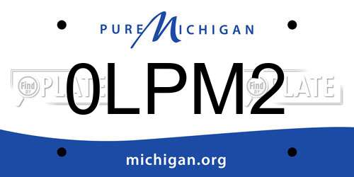 0LPM2 Michigan License Plate