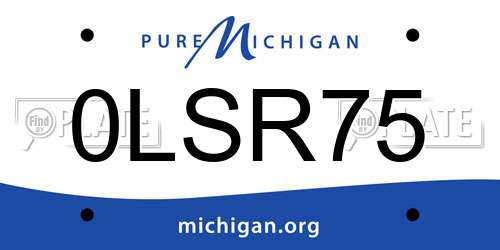 0LSR75 Michigan License Plate