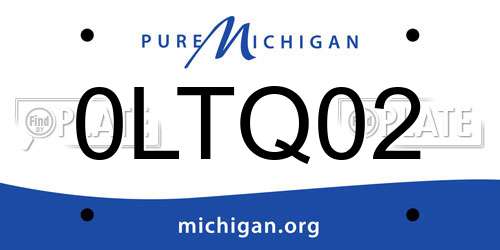 0LTQ02 Michigan License Plate