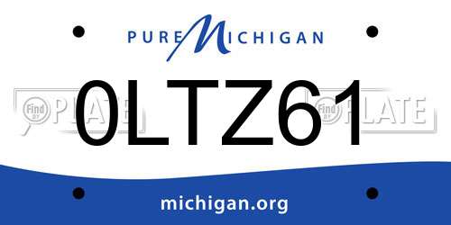 0LTZ61 Michigan License Plate
