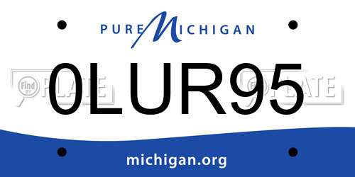 0LUR95 Michigan License Plate