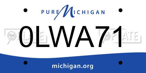 0LWA71 Michigan License Plate